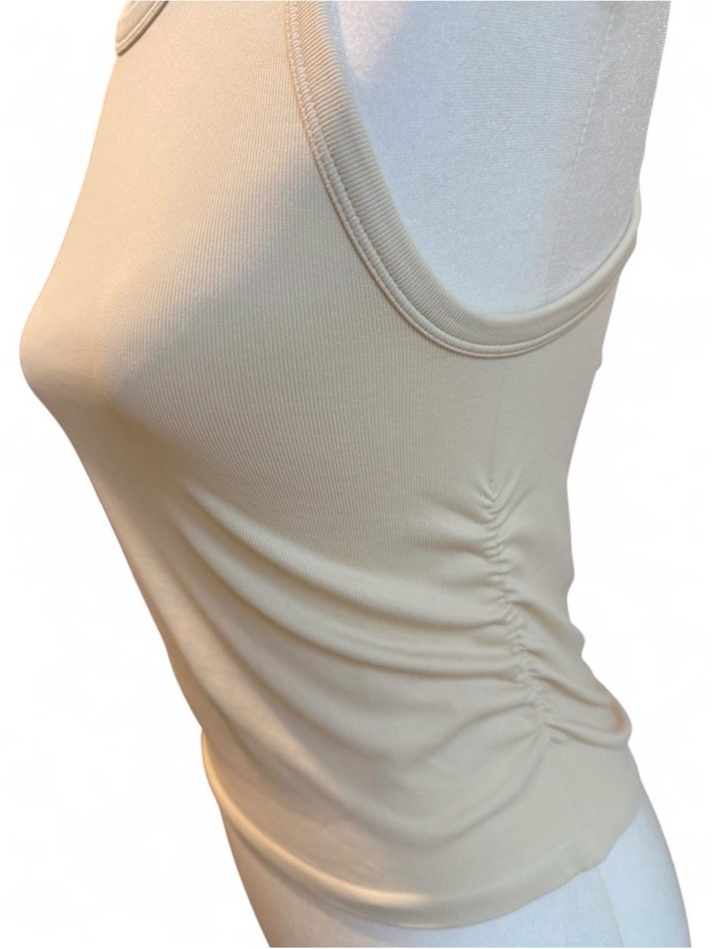 Cream Ribbed Tank Top - Picture 3 of 5